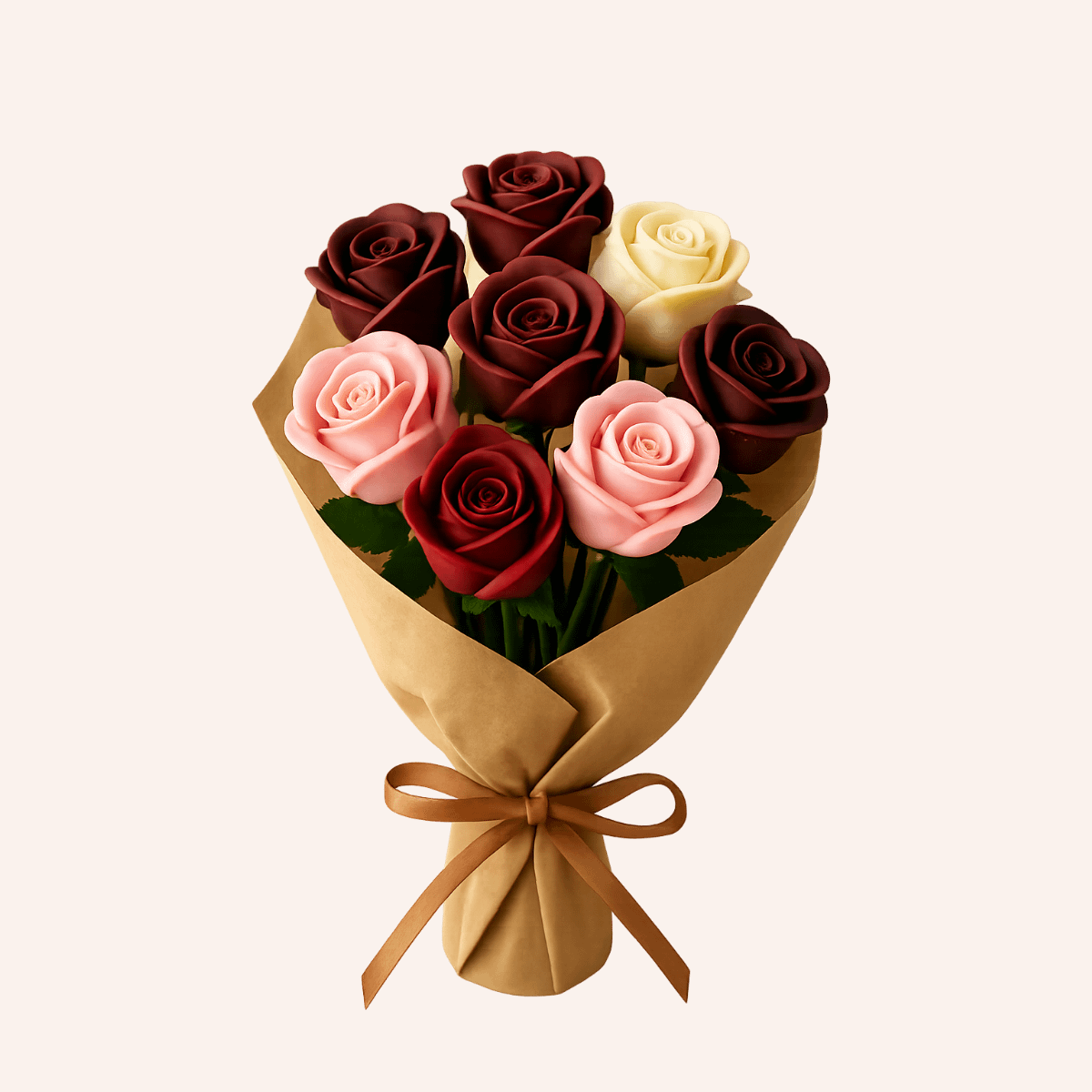 Bouquet Elegance Édition Colorée (Ramo exclusivo de rosas de chocolate en edición multicolor) (8 Rosas)