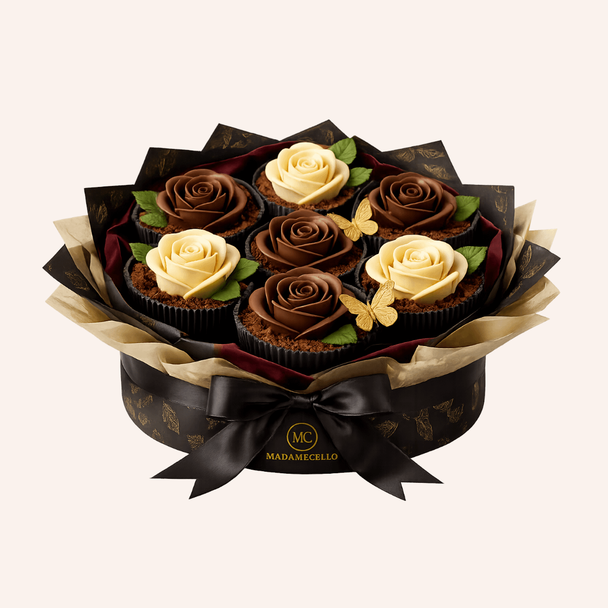Bouquet Royale de Rosas de Chocolate (Pack elegante de rosas de chocolate para regalo especial) (7 Rosas)