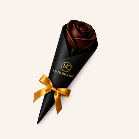 Rosa Individual Signature con Lazo (Detalle minimalista de chocolate premium) (1 Rosa)